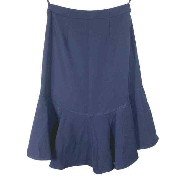 Tommy Hilfiger Navy Ruffle Hi-Low Skirt Suit Separates Lined Side Zip Size 0 - Picture 4 of 12